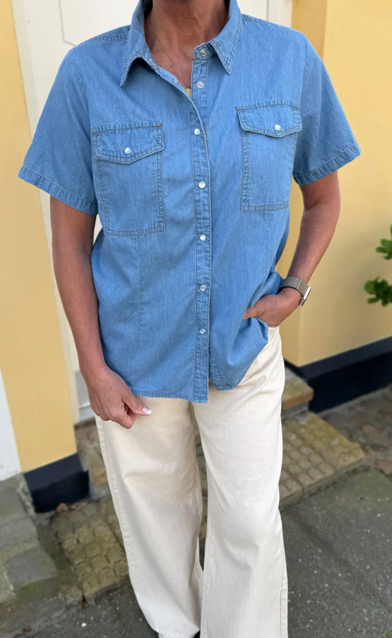 Say INA Copenhagen Skjorte - Detia Summer - Light Blue Denim
