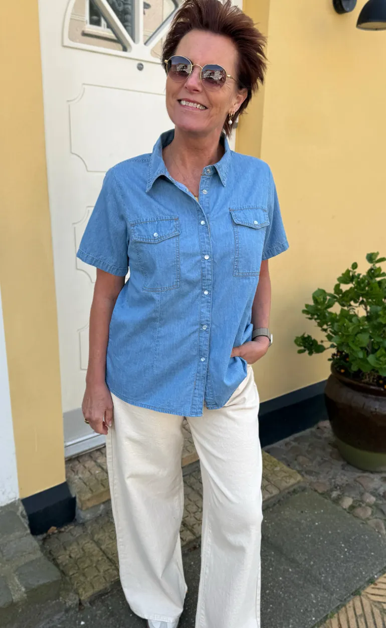Say INA Copenhagen Skjorte - Detia Summer - Light Blue Denim