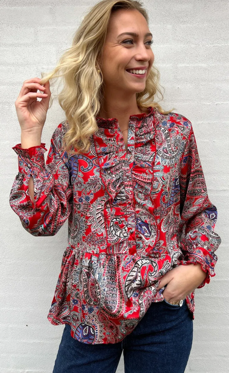 Say INA Copenhagen Skjorte - Evie - Red Paisley