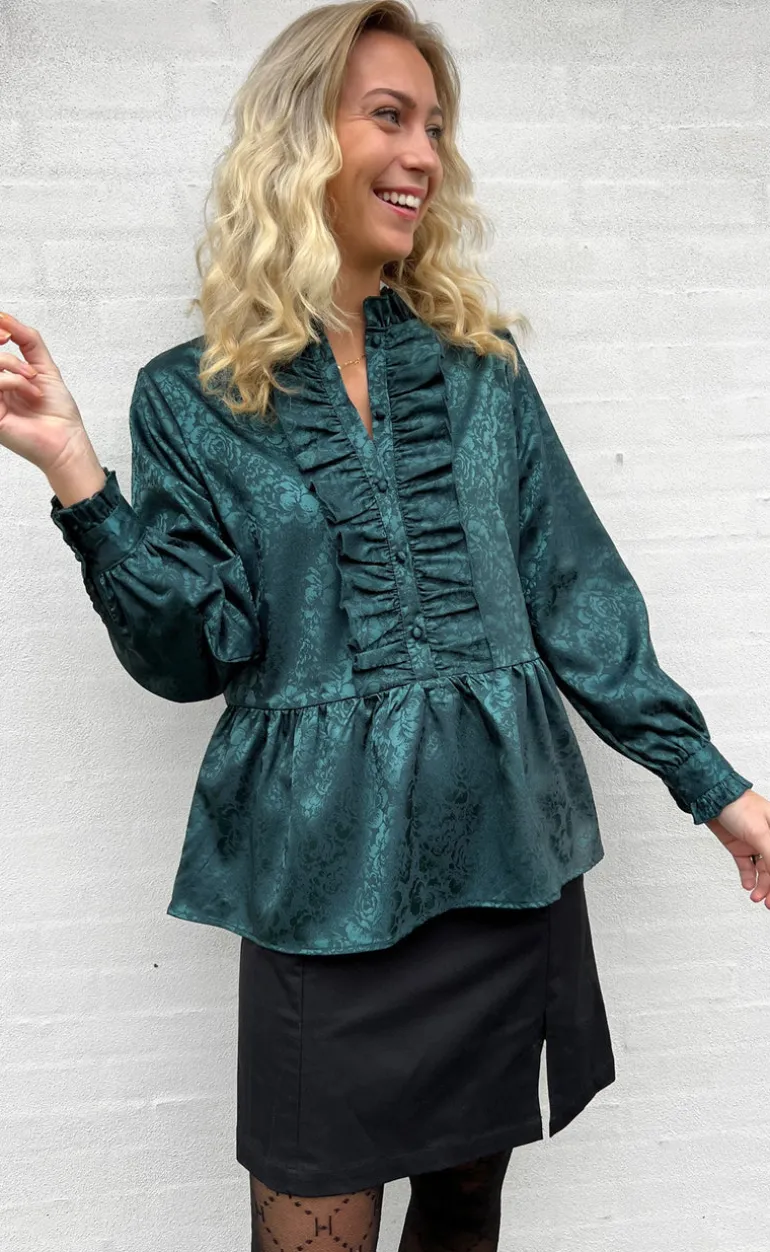 Say INA Copenhagen Skjorte - Evie - Dark Green Flower