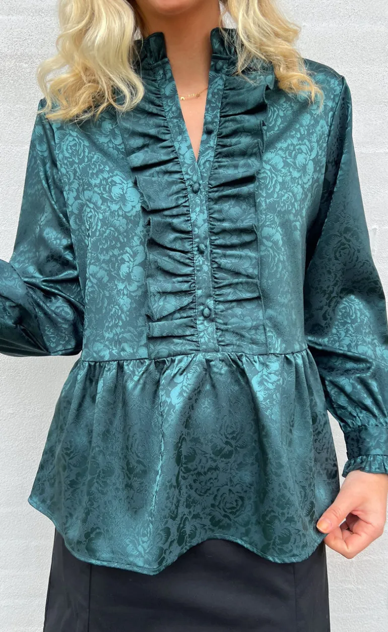Say INA Copenhagen Skjorte - Evie - Dark Green Flower