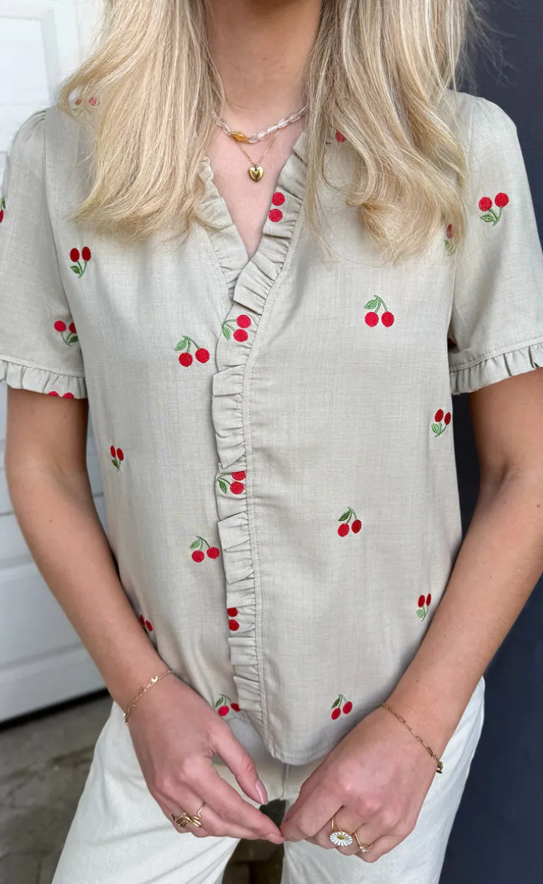 Say INA Copenhagen Top - Catja - Sand W. Cherries