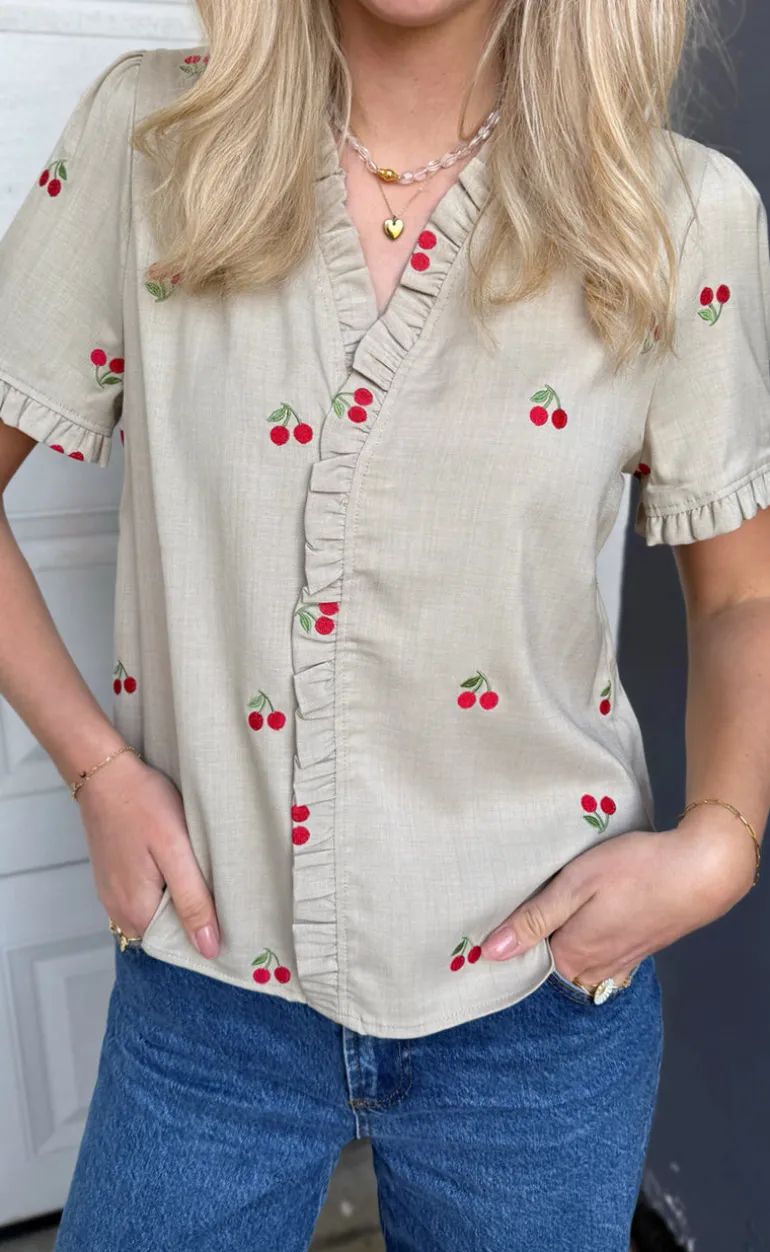 Say INA Copenhagen Top - Catja - Sand W. Cherries