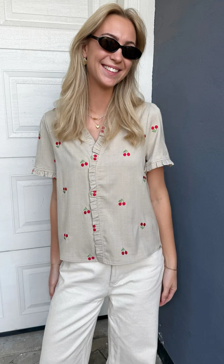 Say INA Copenhagen Top - Catja - Sand W. Cherries