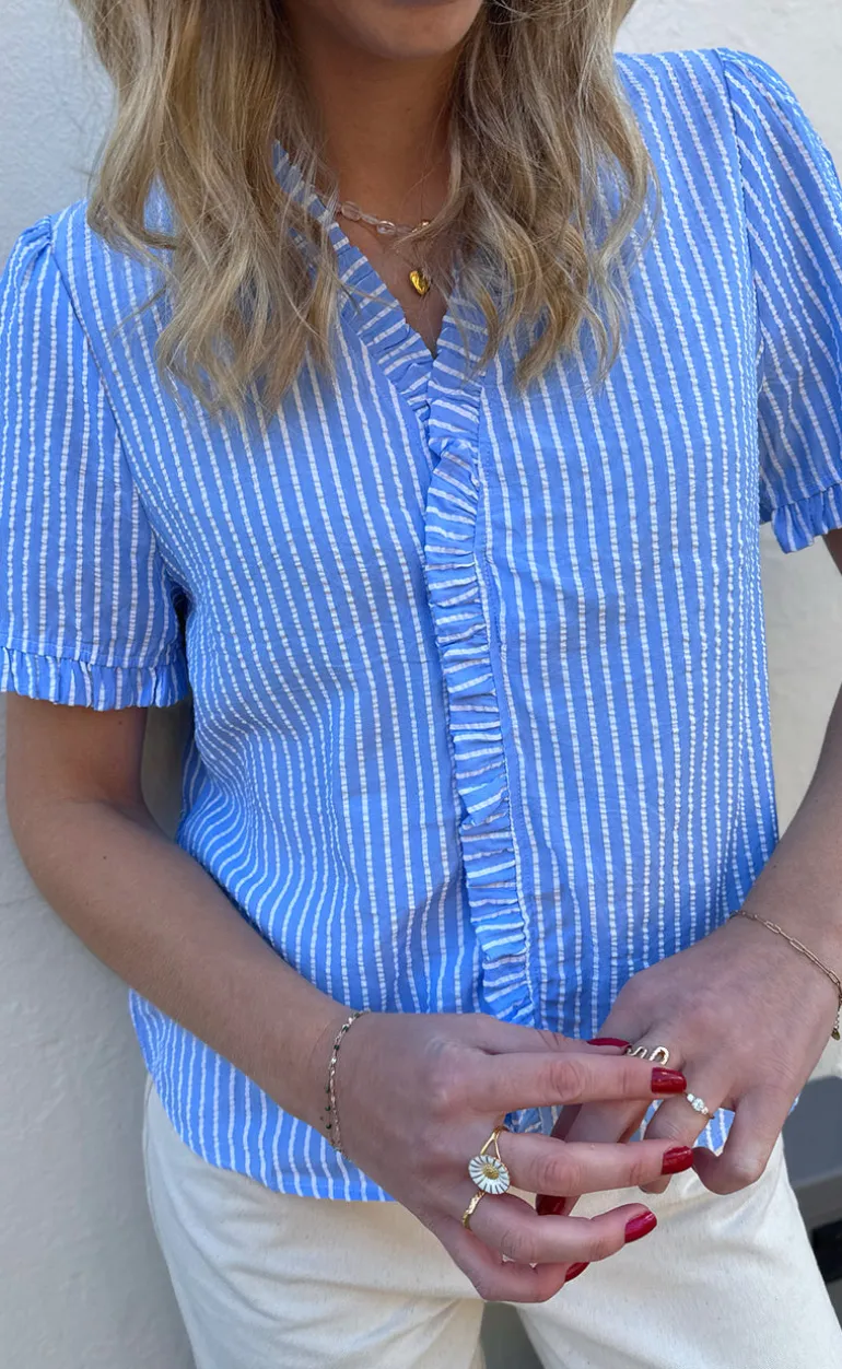 Say INA Copenhagen Top - Catja - Blue Striped