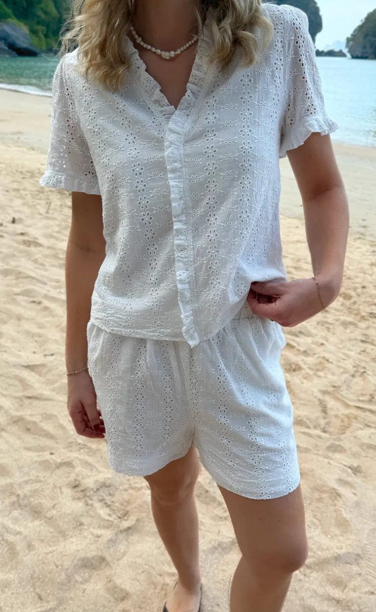 Say INA Copenhagen Top - Catja - White Broderie Anglaise