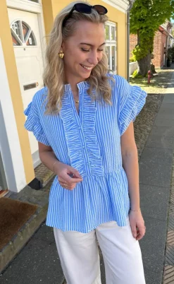 Say INA Copenhagen Top - Freya - Blue Striped
