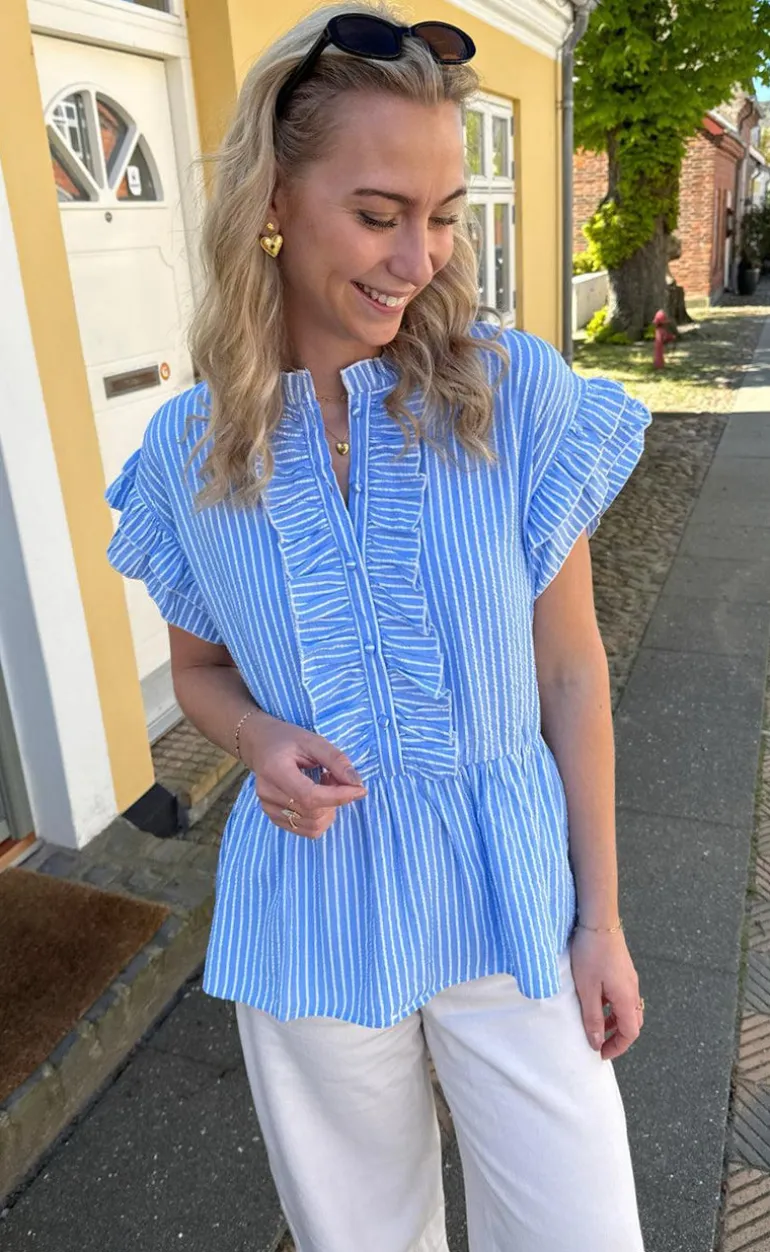 Say INA Copenhagen Top - Freya - Blue Striped