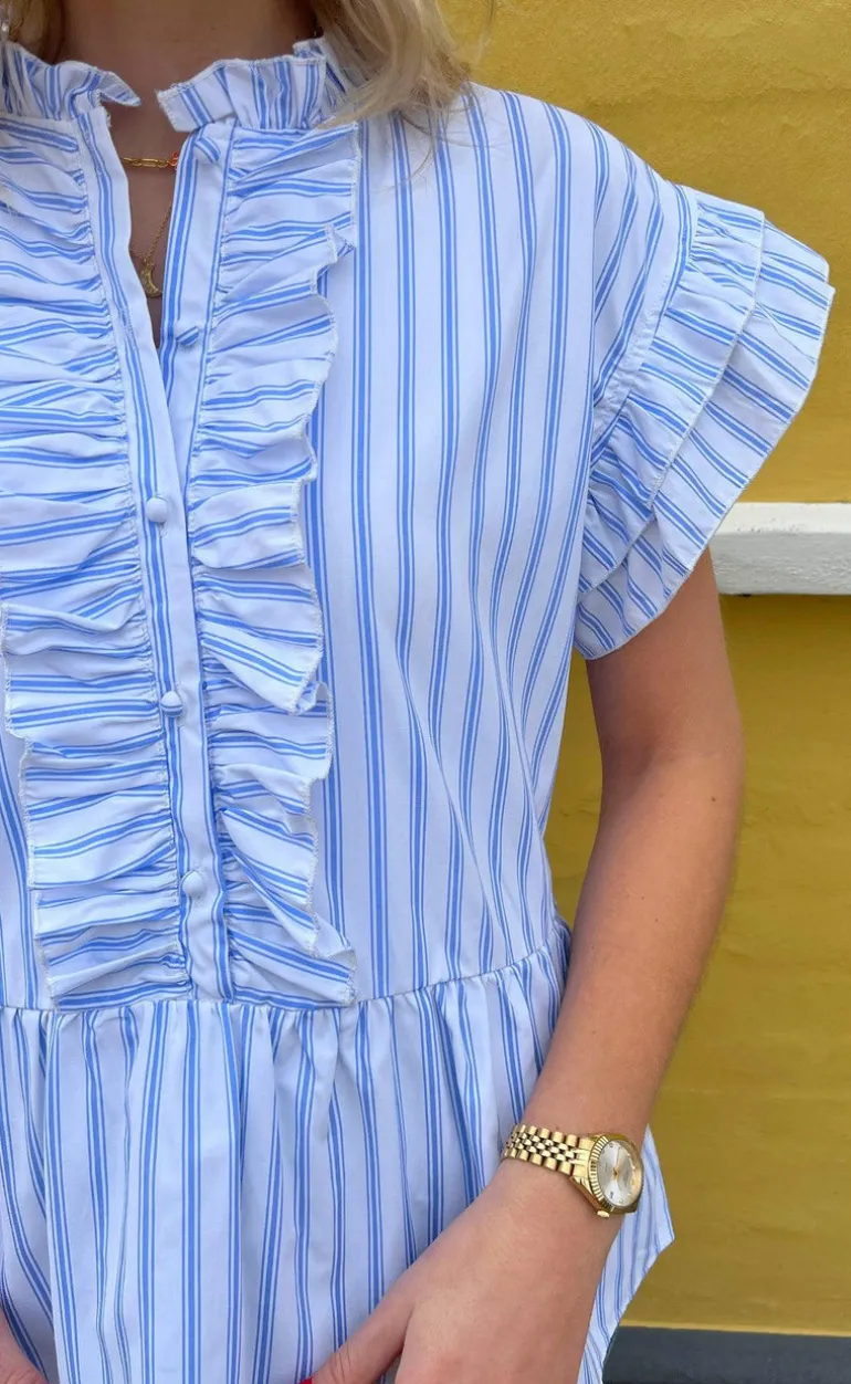 Say INA Copenhagen Top - Freya - White/Blue Striped