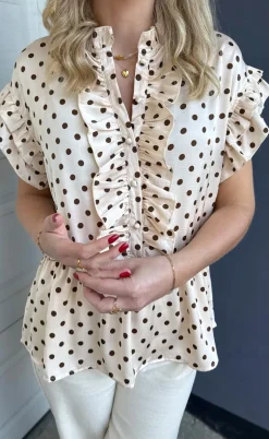 Say INA Copenhagen Top - Freya - Beige Dots