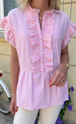 Say INA Copenhagen Top - Freya - Pink Striped