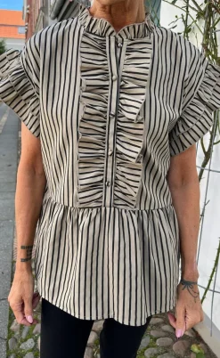 Say INA Copenhagen Top - Freya - Brown/Black Stripe