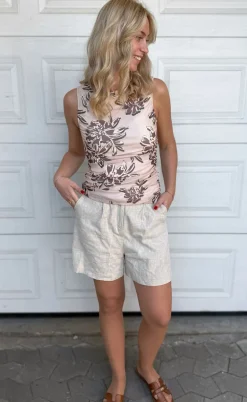 Say INA Copenhagen Top - Martina Mesh - Brown Flower