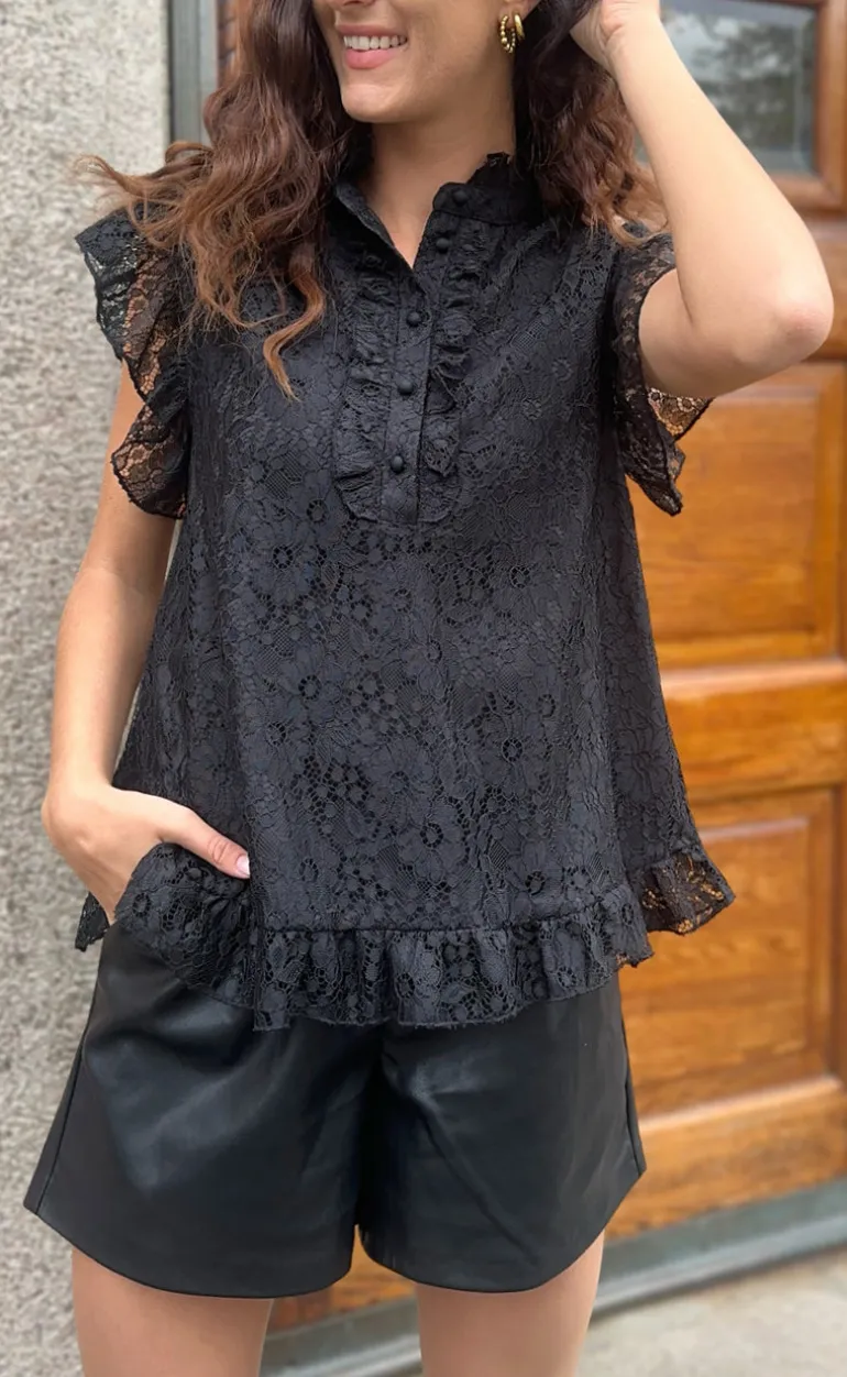 Say INA Copenhagen Top - Pia Lace - Black