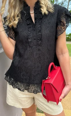Say INA Copenhagen Top - Pia Lace - Black