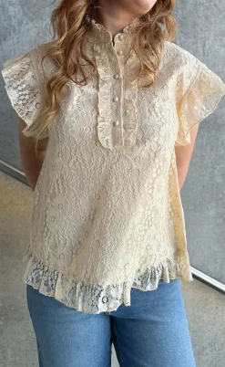 Say INA Copenhagen Top - Pia Lace - Creme