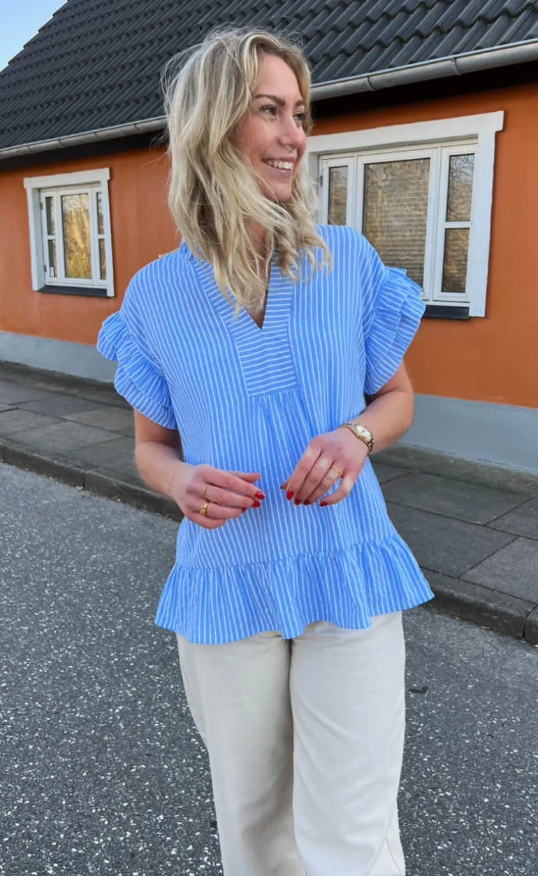 Say INA Copenhagen Top - Winnie - Blue Striped