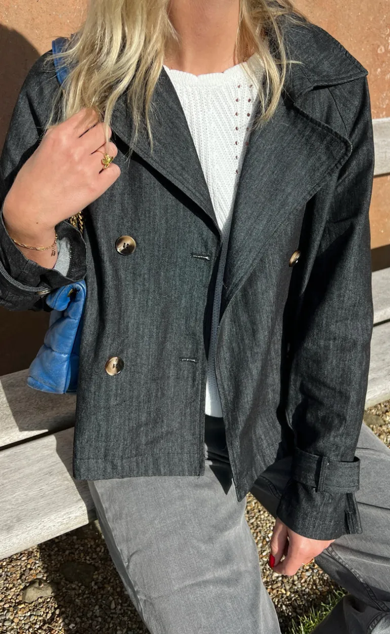 Say INA Copenhagen Trenchcoat / Jakke - Silje - Black Denim