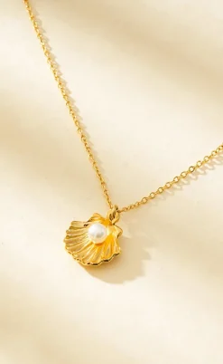 Smykkeli Copenhagen Halskæde - Shiny Shell - Gold Colour