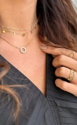 Smykkeli Copenhagen Halskæde - Porto Moon & Stars - Gold Colour