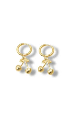 Smykkeli Copenhagen Øreringe - Chunky Cherry - Gold Colour