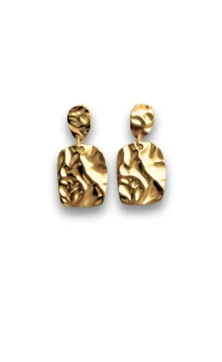 Smykkeli Copenhagen Øreringe - Hanna Hammered - Gold Colour