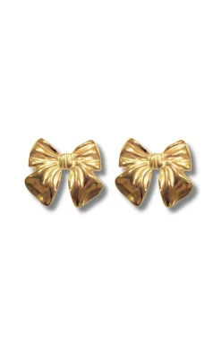 Smykkeli Copenhagen Øreringe - Big Bow - Gold Colour