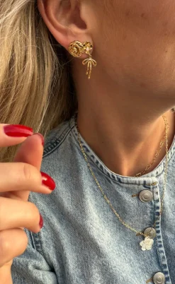 Smykkeli Copenhagen Øreringe - Big Rose - Gold Colour