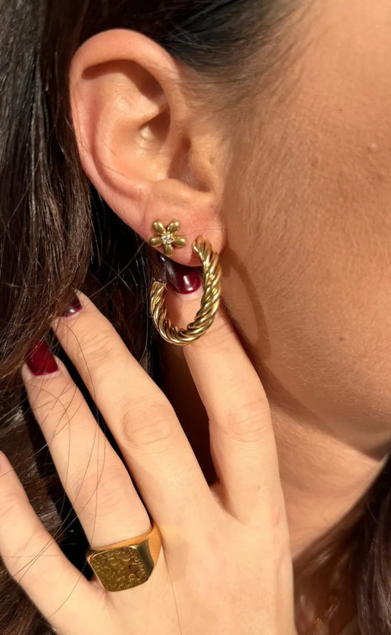 Smykkeli Copenhagen Øreringe - Taiwan Twisted Hoops - Gold Colour
