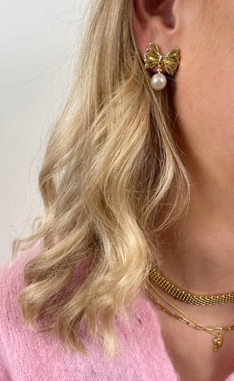 Smykkeli Copenhagen Øreringe - Christina Bow - Gold Colour