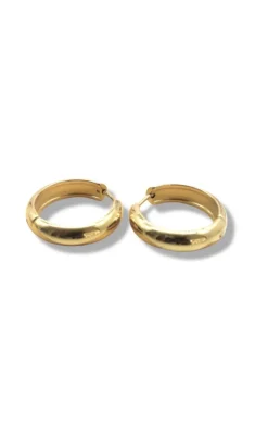 Smykkeli Copenhagen Øreringe - Plain Chunky Hoops - Gold Colour