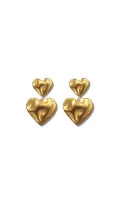 Smykkeli Copenhagen Øreringe - Odessa Heart - Gold Colour
