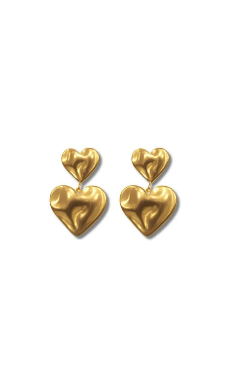 Smykkeli Copenhagen Øreringe - Odessa Heart - Gold Colour