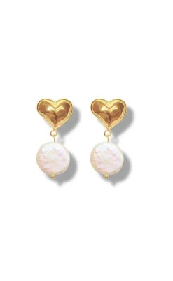Smykkeli Copenhagen Øreringe - Elba Heart - Pearl