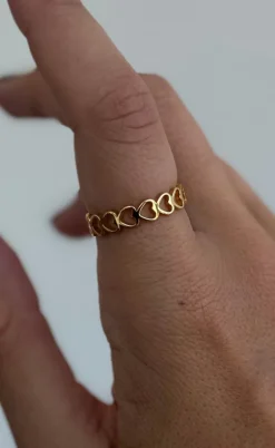 Smykkeli Copenhagen Ring - Hanna Heart - Golden Colour