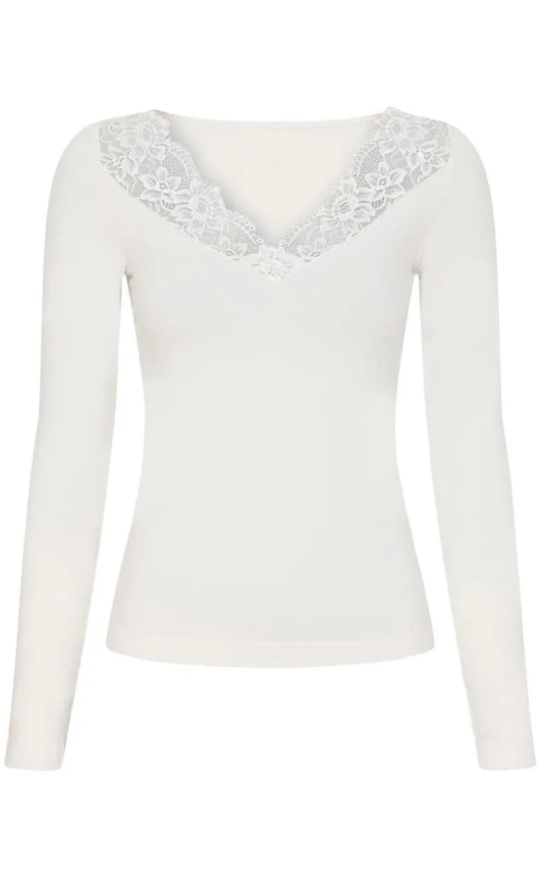 Tim & Simonsen Bluse - Belen V-Lace - Panna