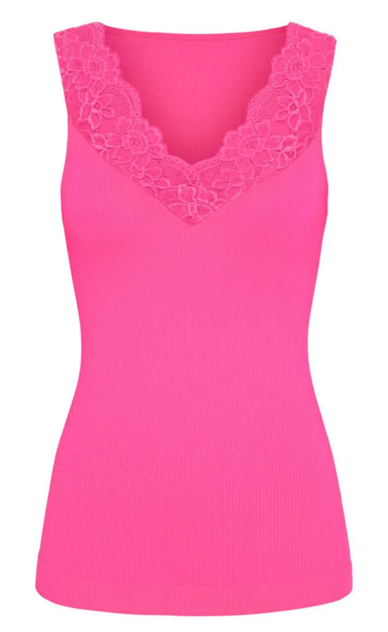 Tim & Simonsen Top - Belen V-Lace - Bubble Flour (vendbar)