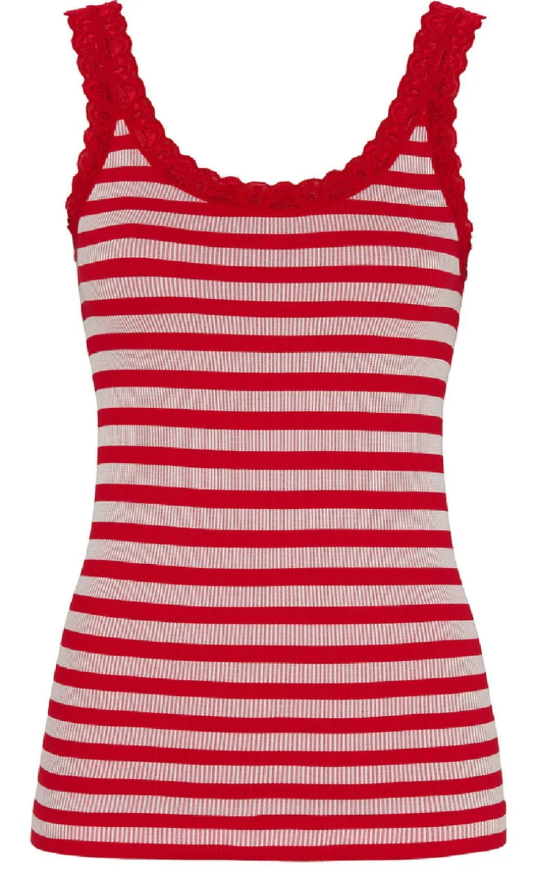 Tim & Simonsen Top - Isa Rib - Rosso/Bianco