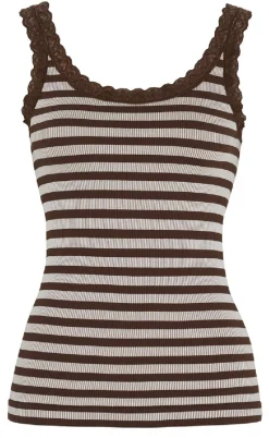 Tim & Simonsen Top - Isa Rib - Cioccolato/Bianco