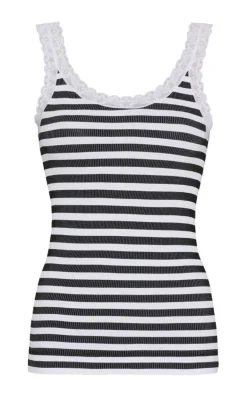 Tim & Simonsen Top - Isa Rib - Nero-Bianco