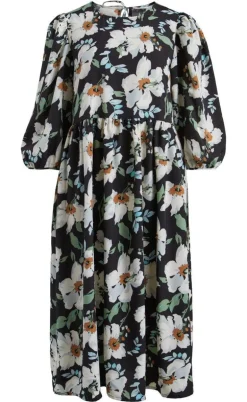 VILA Kjole - Pay - Black w. flowers