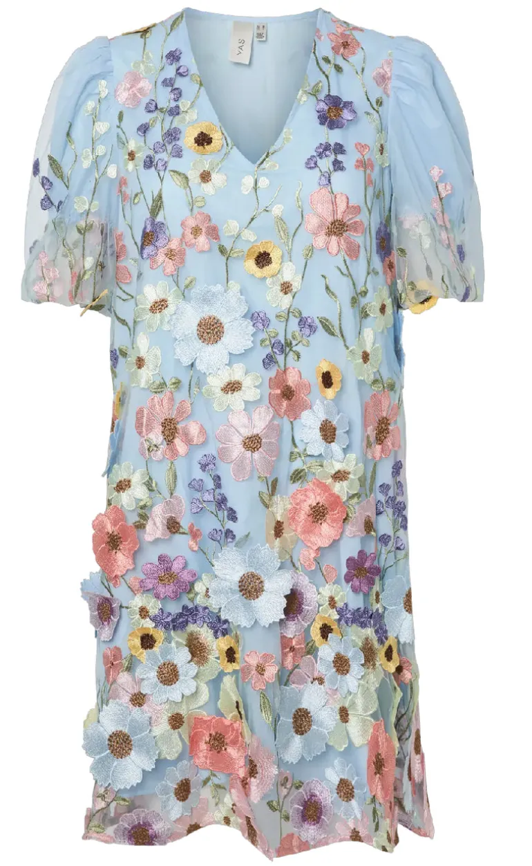 YAS Kjole - Flowering - Halogen Blue