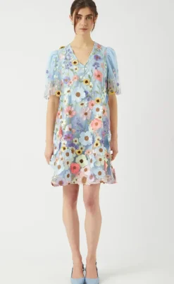 YAS Kjole - Flowering - Halogen Blue